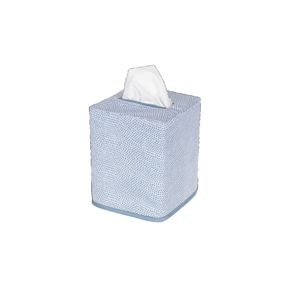 Jasper Tissue Box Cover in Hazy Blue by Matouk | Bathroom accessories at Fig Linens and Home