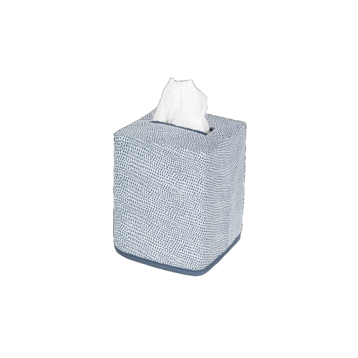 Jasper Tissue Box Cover in Steel Blue by Matouk | Bathroom accessories at Fig Linens and Home