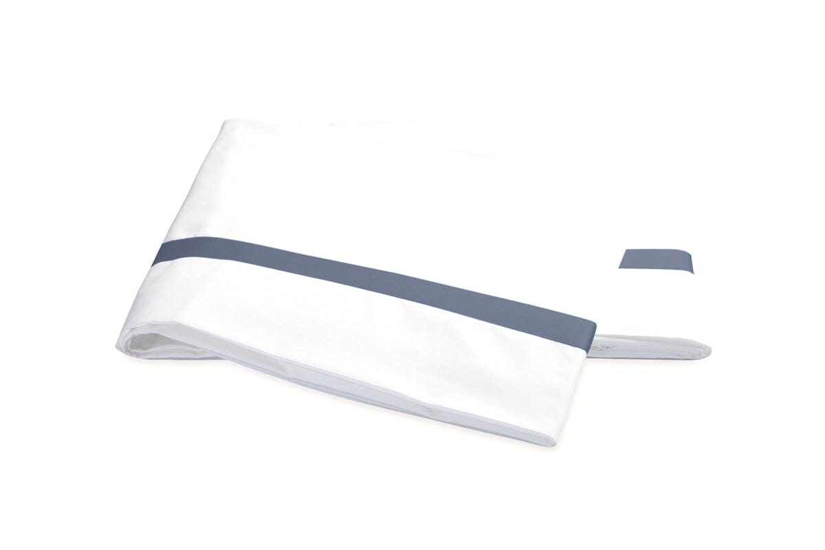 Flat Sheet - Matouk Lowell Steel Blue Bedding at Fig Linens and Home