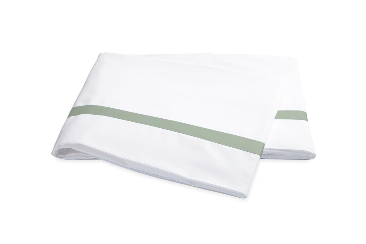 Matouk Bedding - Lowell Celadon Green Flat Sheet at Fig Linens and Home