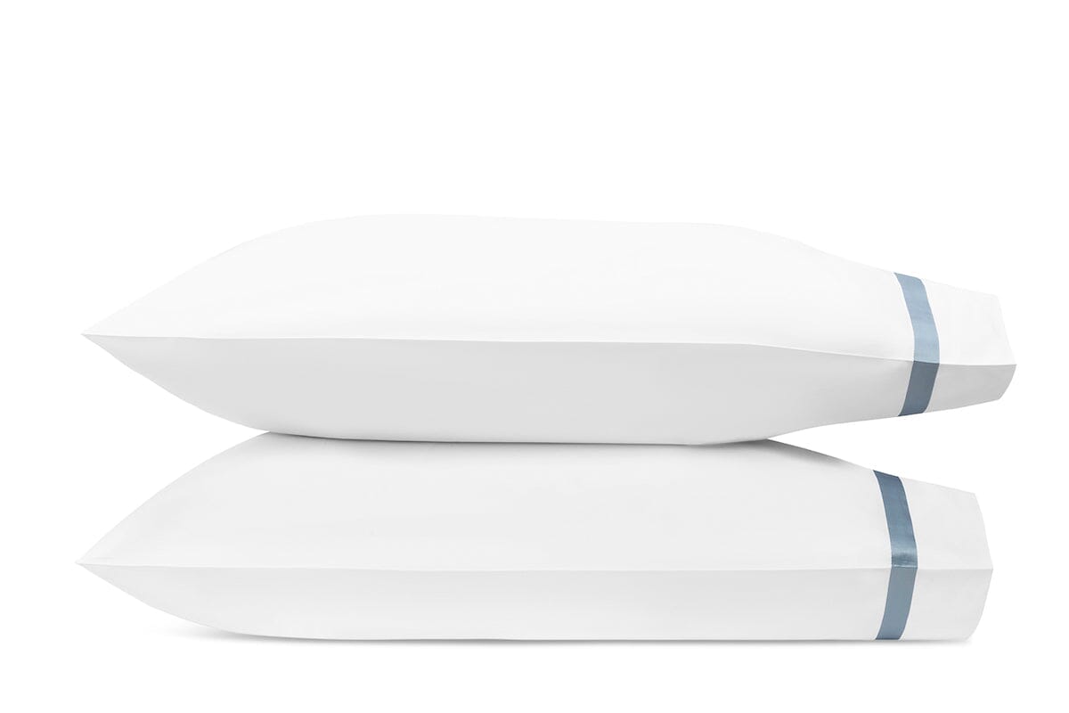 Pillowcase - Matouk Lowell Hazy Blue Bedding at Fig Linens and Home