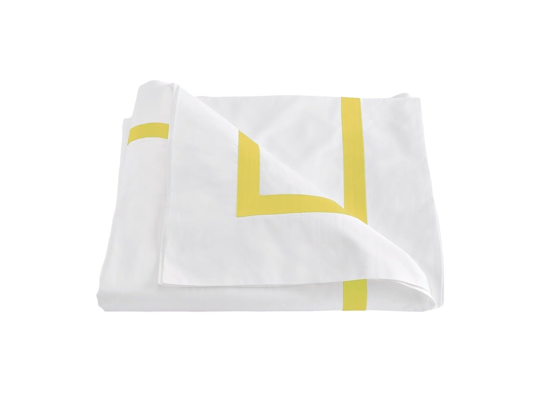 Matouk Bedding - Lowell Lemon Yellow Duvet Cover at Fig Linens and Home