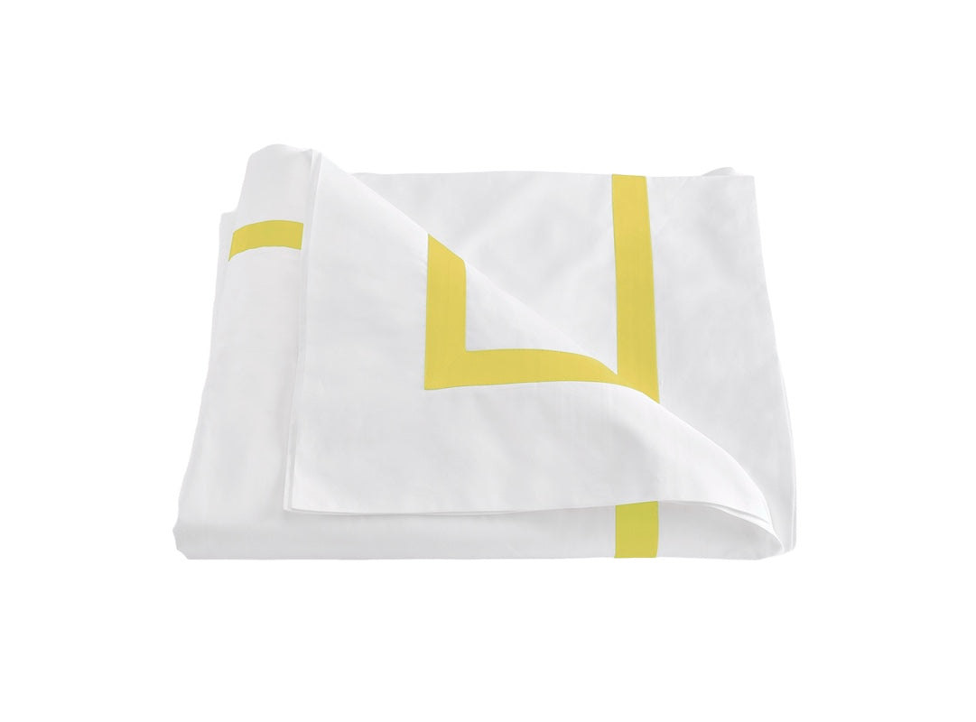 Matouk Bedding - Lowell Lemon Yellow Duvet Cover at Fig Linens and Home