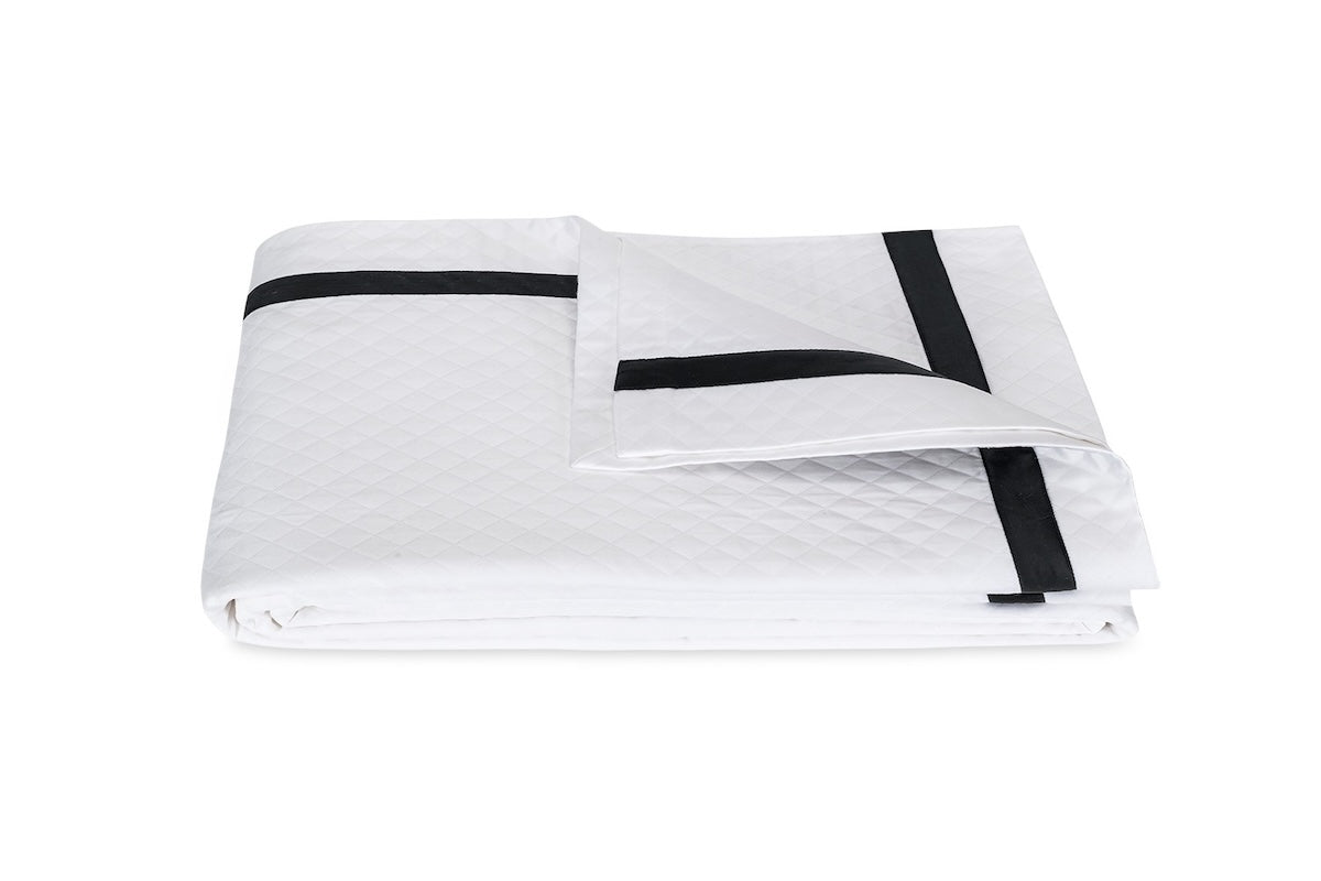 Matouk Matouk Lowell Matelassé Black - King Coverlet 112 x 97 Black at FIG LINENS AND HOME - 1