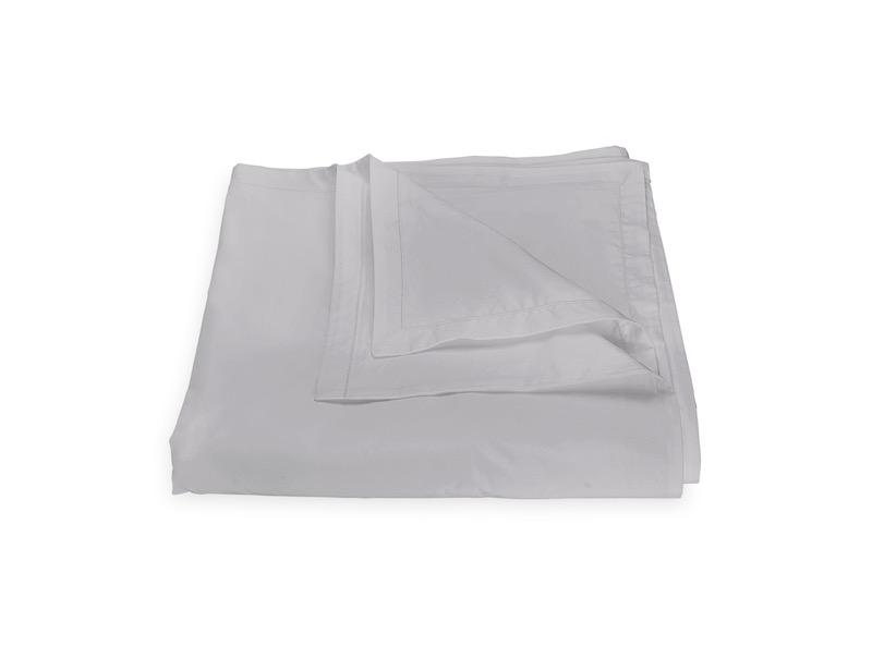 Duvet Cover - Matouk Luca Satin Stitch Silver Bedding at Fig LInens and Home