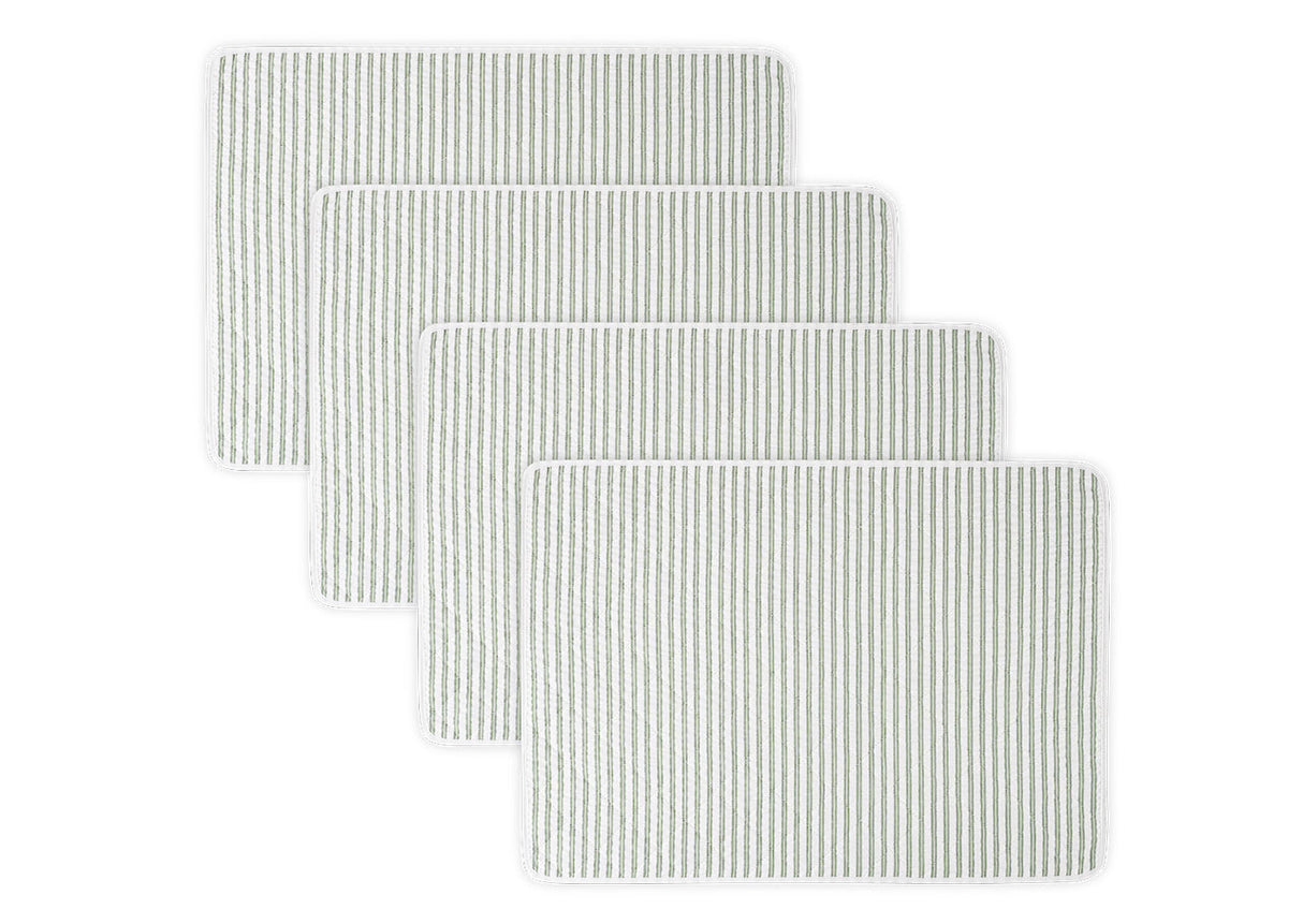 Matouk Matteo Quilted Placemats Palm at Fig Linens and Home