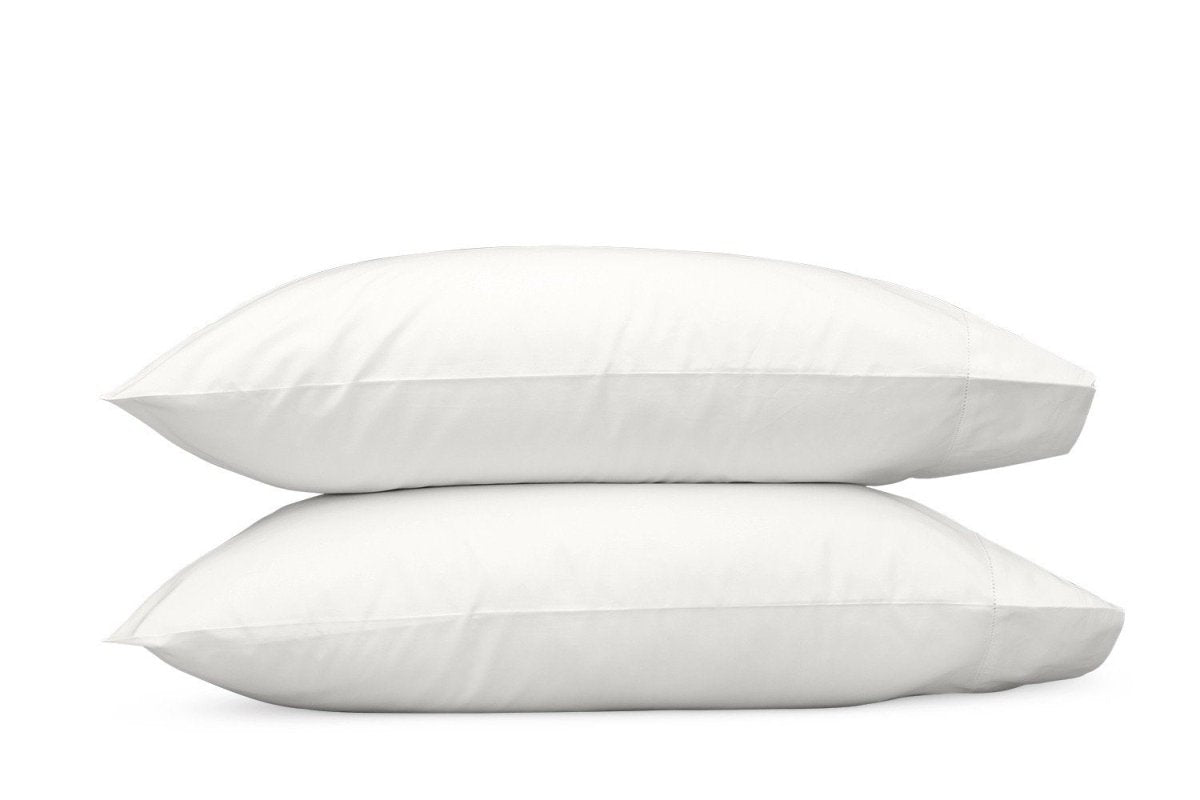 Milano Hemstitch Bone Pillowcases | Matouk Percale at Fig Linens