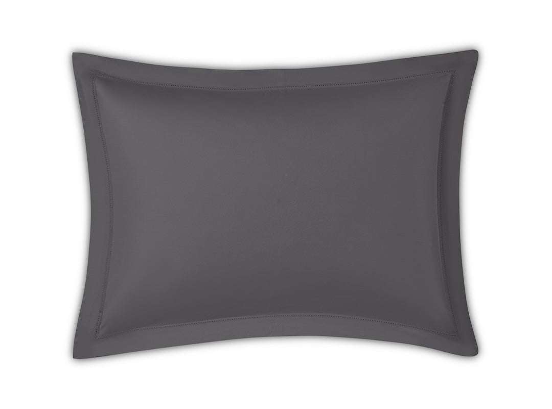 Matouk Milano Hemstitch Pillow Sham Fig Linens and Home - Color Carbon