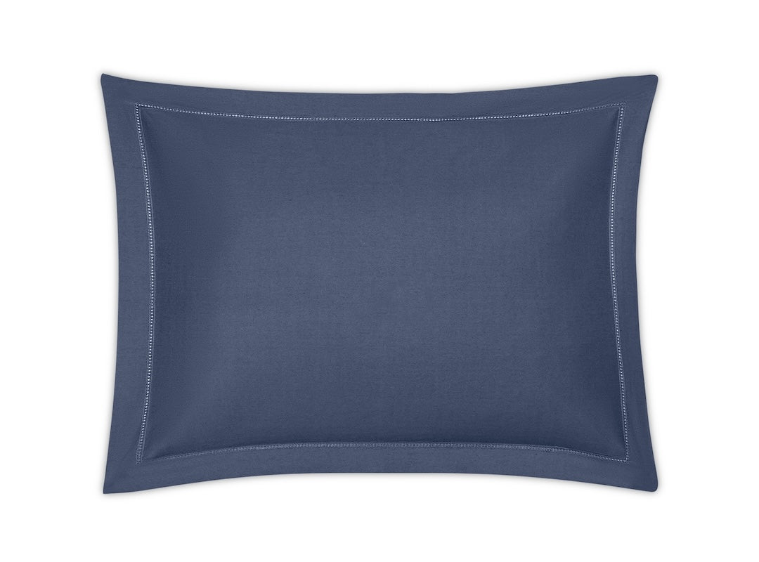 Matouk Milano Hemstitch Pillow Sham Fig Linens and Home - Color Steel Blue