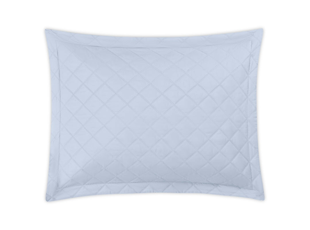 Pillow Sham - Matouk Percale Milano Sky Blue Quilted Bedding at Fig Linens and Home
