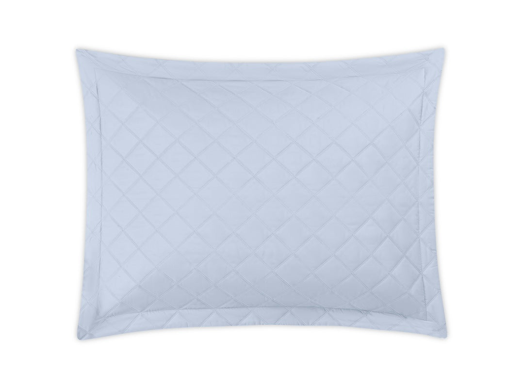 Quilted Coverlet - Matouk Percale Milano Sky Blue Quilted Bedding at Fig Linens and Home