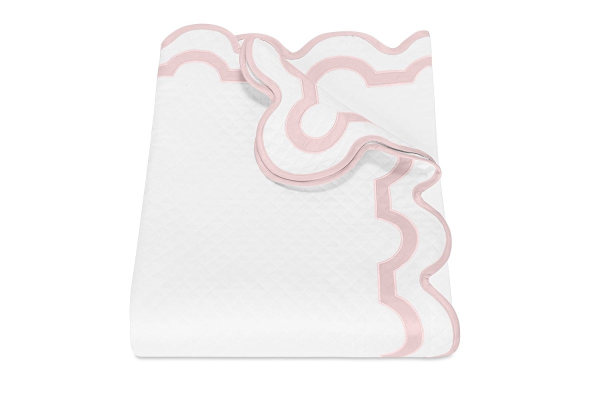 Coverlet - Matouk Matelasse - Mirasol Baby Pink Bedding at Fig Linens and Home