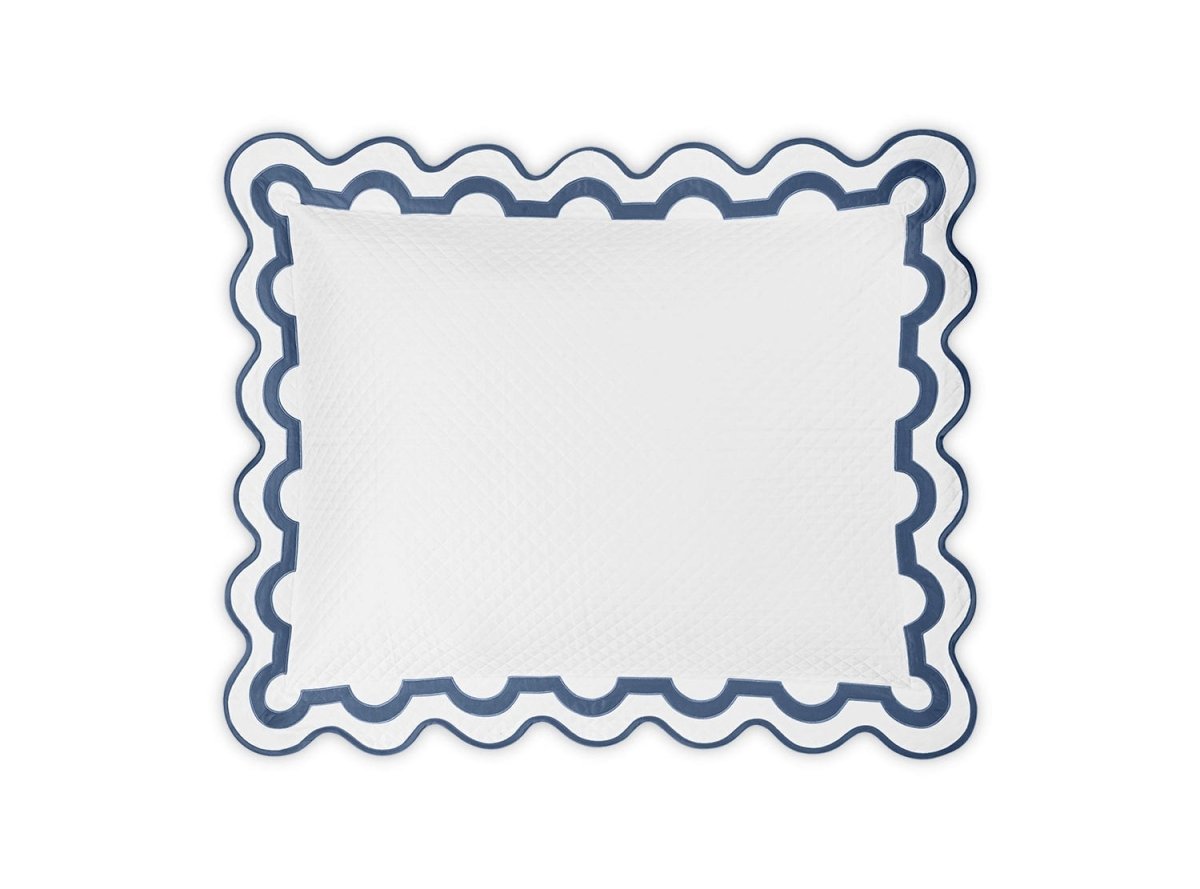 Pillow Sham - Matouk Matelasse - Mirasol Steel Blue Bedding at Fig Linens and Home