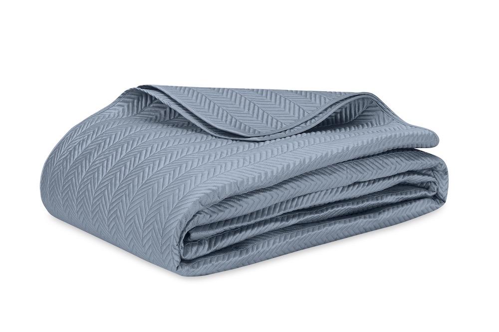 Netto Hazy Blue Quilt | Matouk at Fig Linens and Home