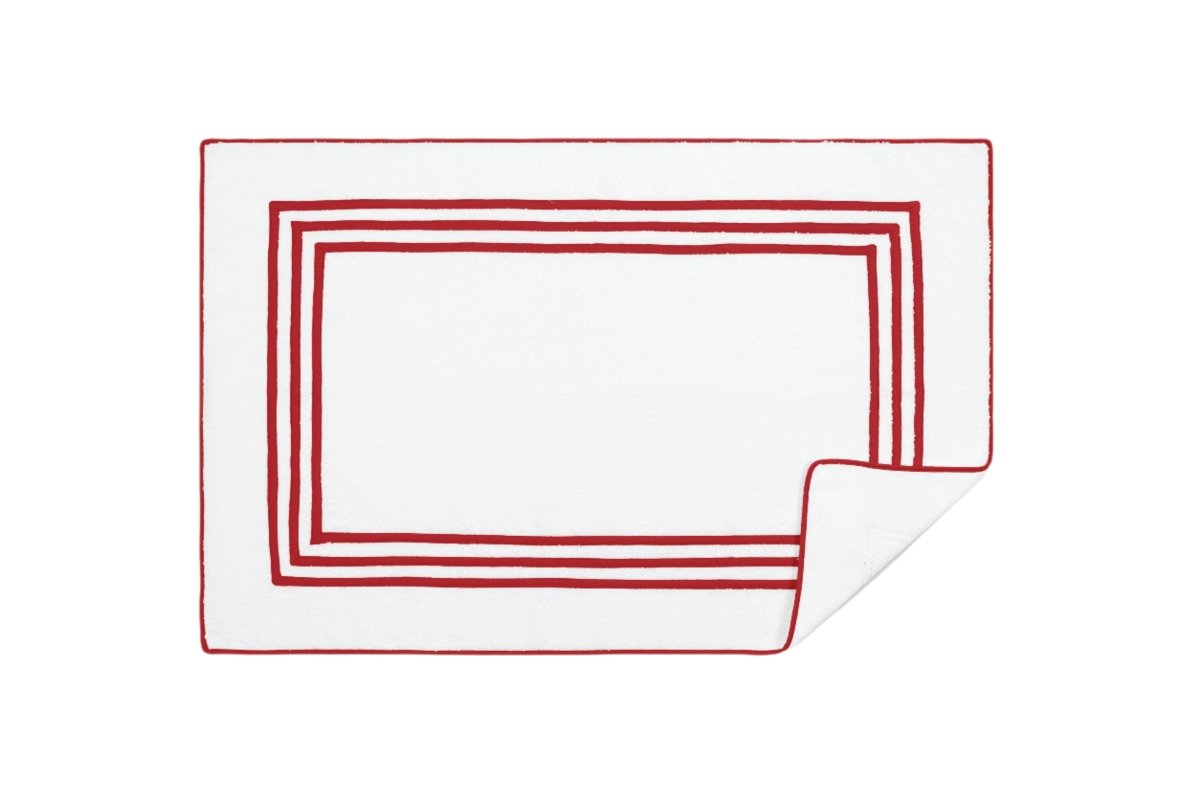 Matouk Newport Red Framed Tub Mat at Fig Linens and Home