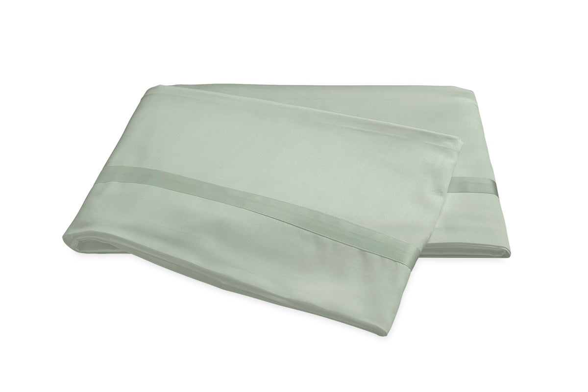 Matouk Flat Sheet - Nocturne Celadon Sateen Bedding at Fig Linens and Home