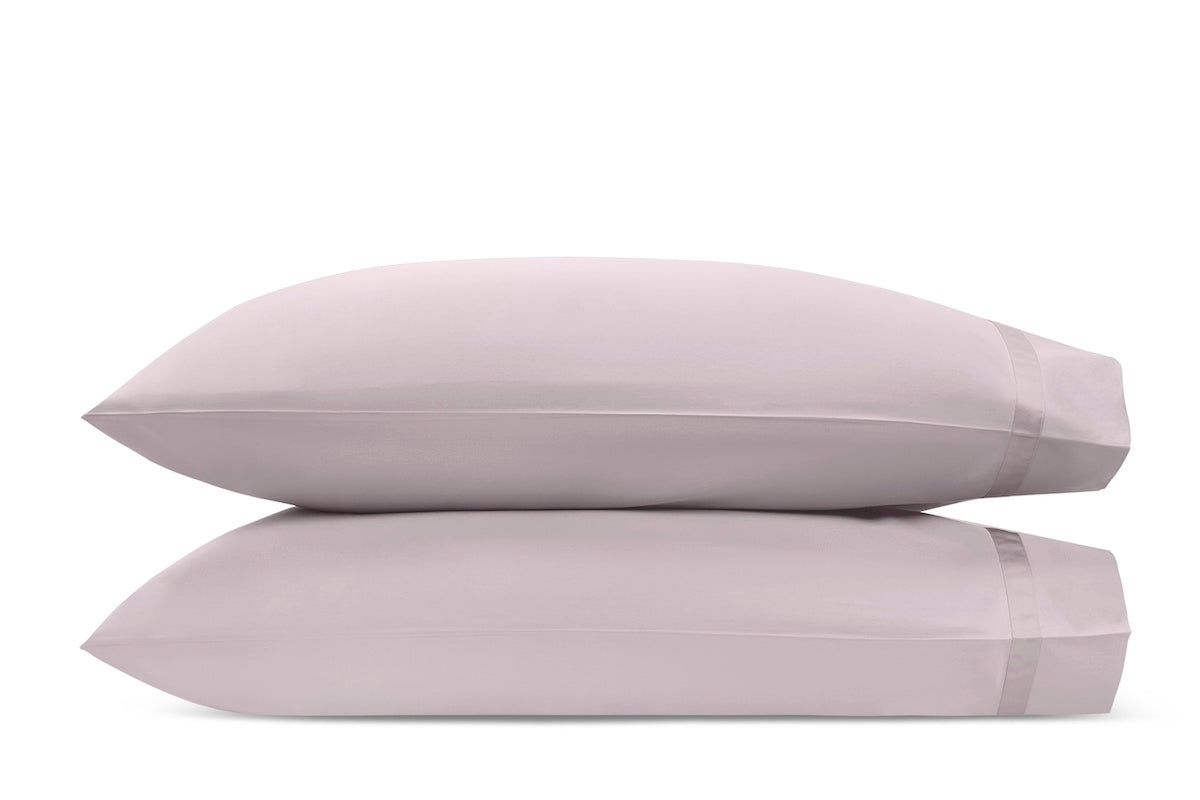 Matouk Pillowcases - Nocturne Sateen Cotton Bedding in Deep Lilac at Fig Linens and Home