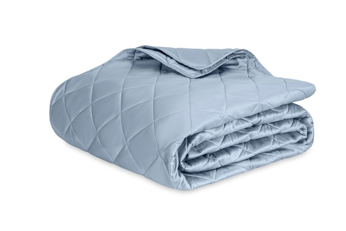 Matouk Coverlet - Nocturne Quilt in Hazy Blue at Fig Linens and Home