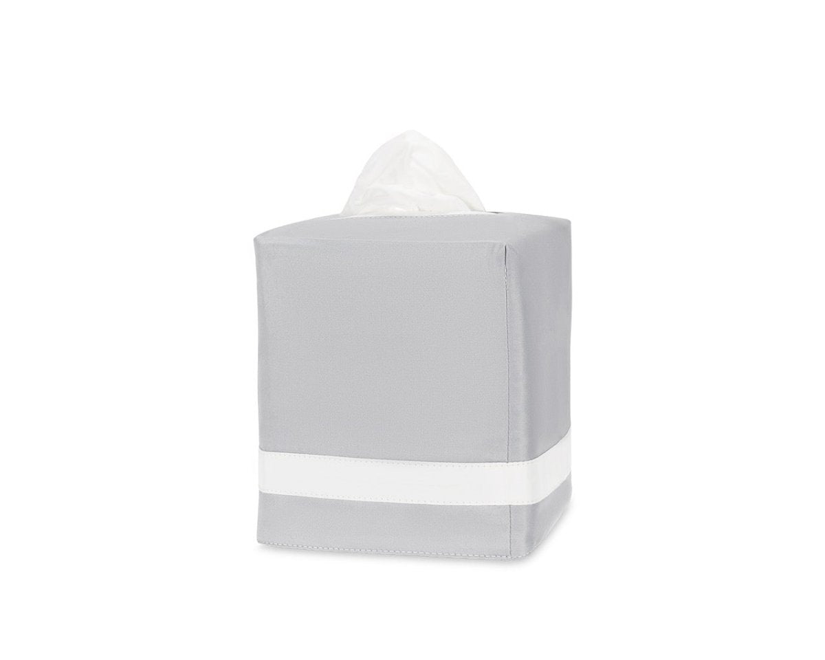 Tissue Box Cover - Matouk Nocturne Dove and Bone TBC - Fig Linens and Home
