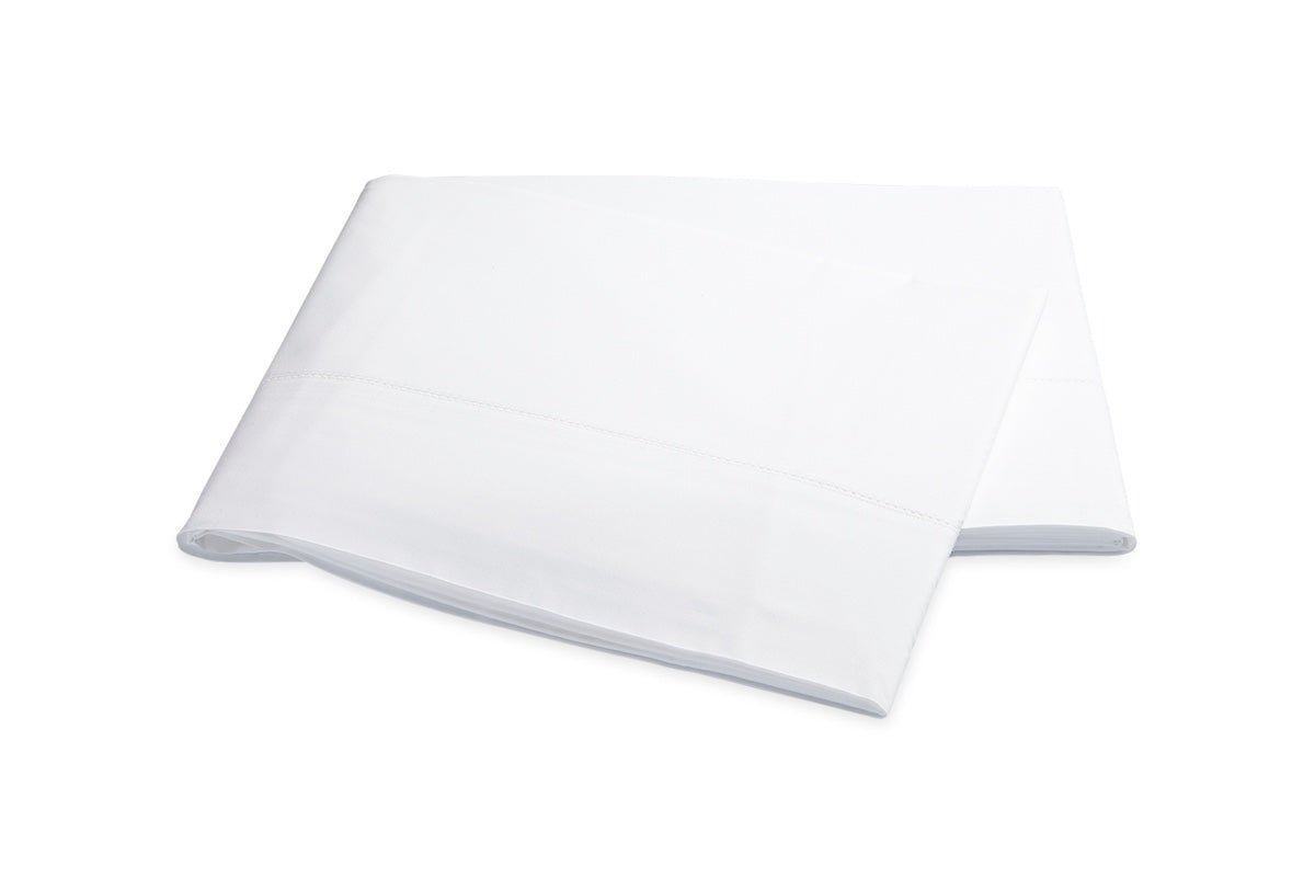 Flat Sheet - Matouk Positano Hemstitch White Bedding at Fig Linens and Home - Key Largo