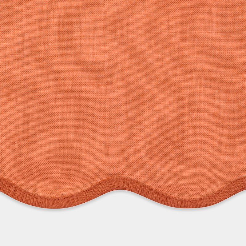 Swatch of Matouk Scallop Edge Oval Placemat - Carnelian and Persimmon