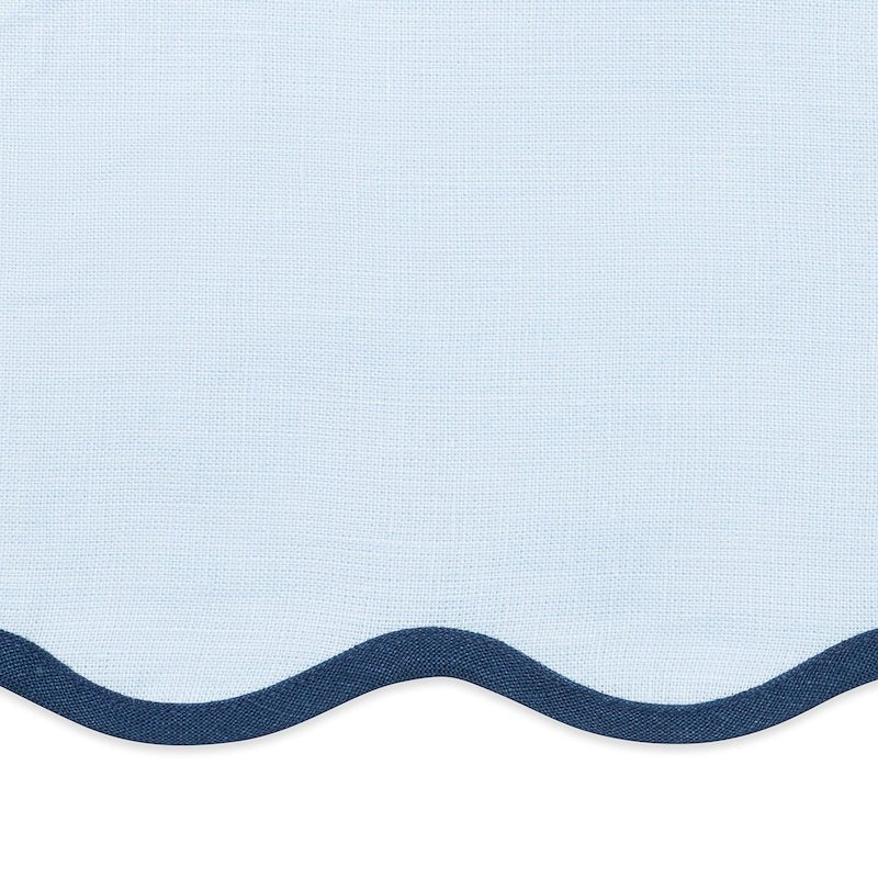 Swatch of Matouk Scallop Edge Oval Placemat - Ice Blue and Navy