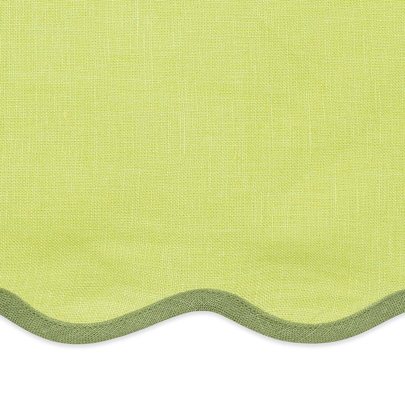 Swatch of Matouk Scallop Edge Oval Placemat - Peridot and Grass Green