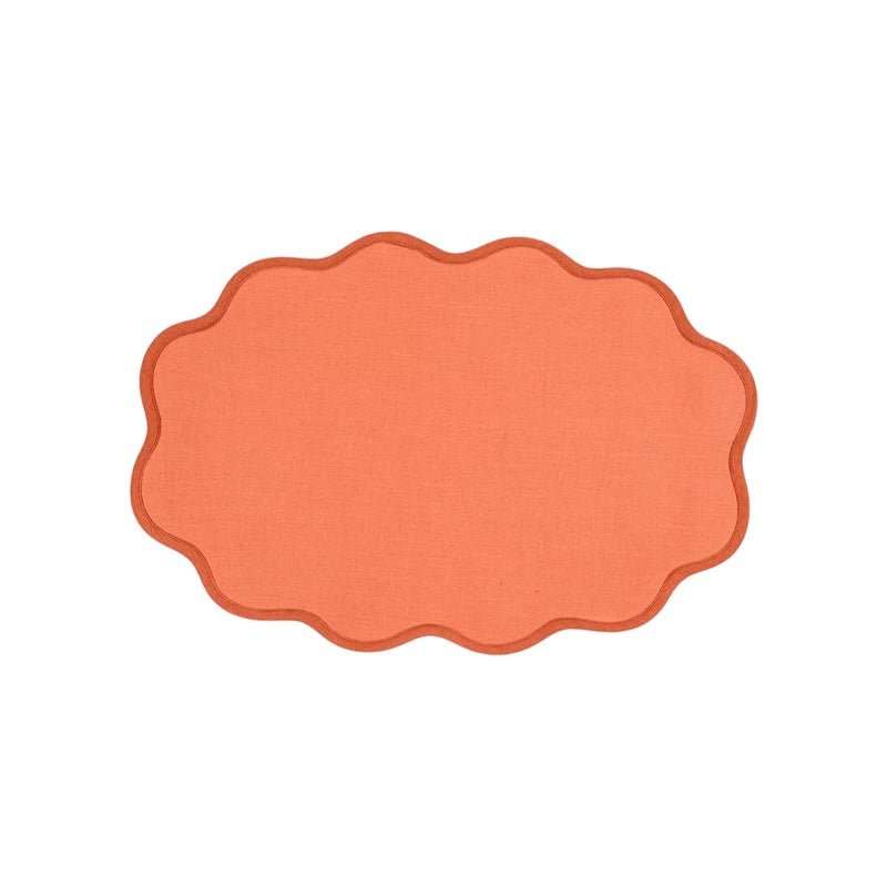 Scallop Edge Placemat - Matouk - Carnelian and Persimmon