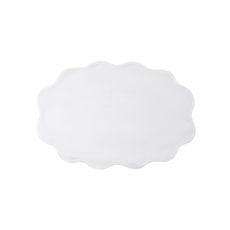 Matouk Placemat - White Scallop Edge Placemat at Fig Linens and Home