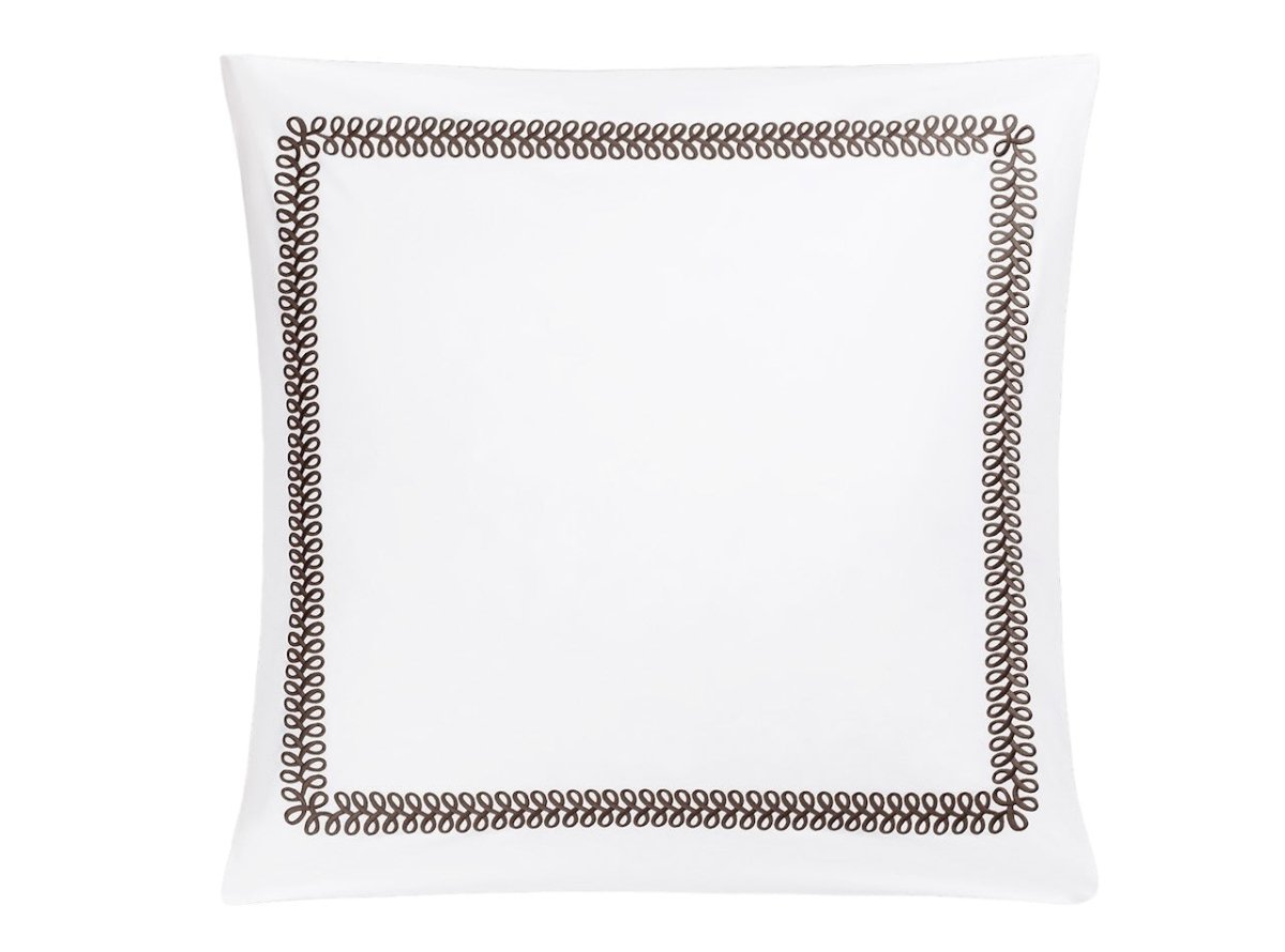 Euro Sham - Matouk Schumacher Astor Braid Mocha Bedding - Fig Linens and Home