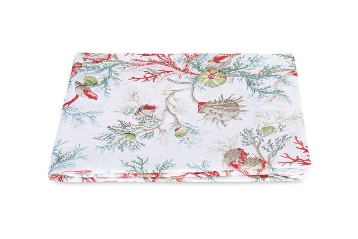 Fitted Sheet - Matouk Schumacher Del Tesoro Coral Bedding at Fig Linens and Home