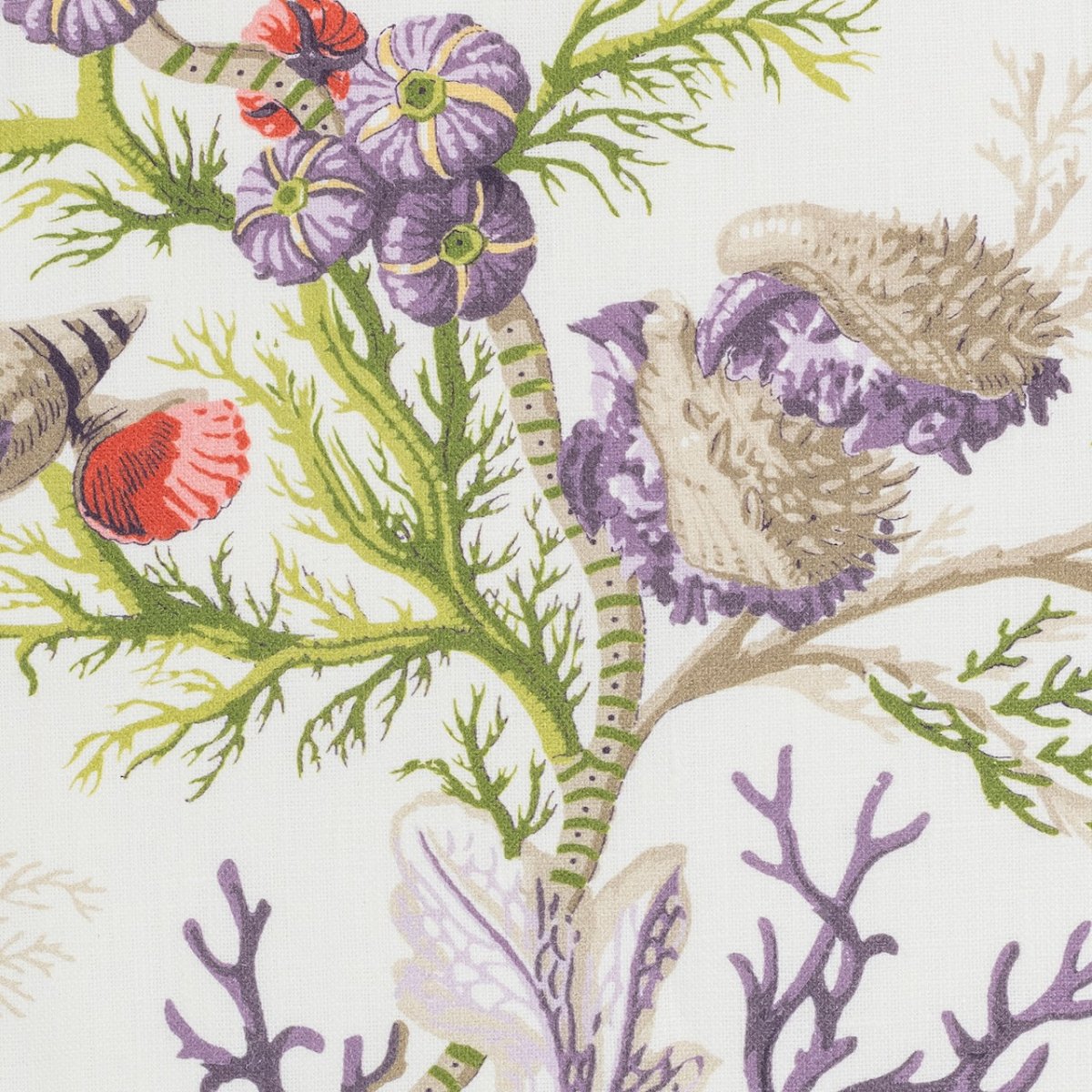 Swatch of Fabric - Ocean Toile - Matouk Schumacher Del Tesoro Sea Orchid Table Linens