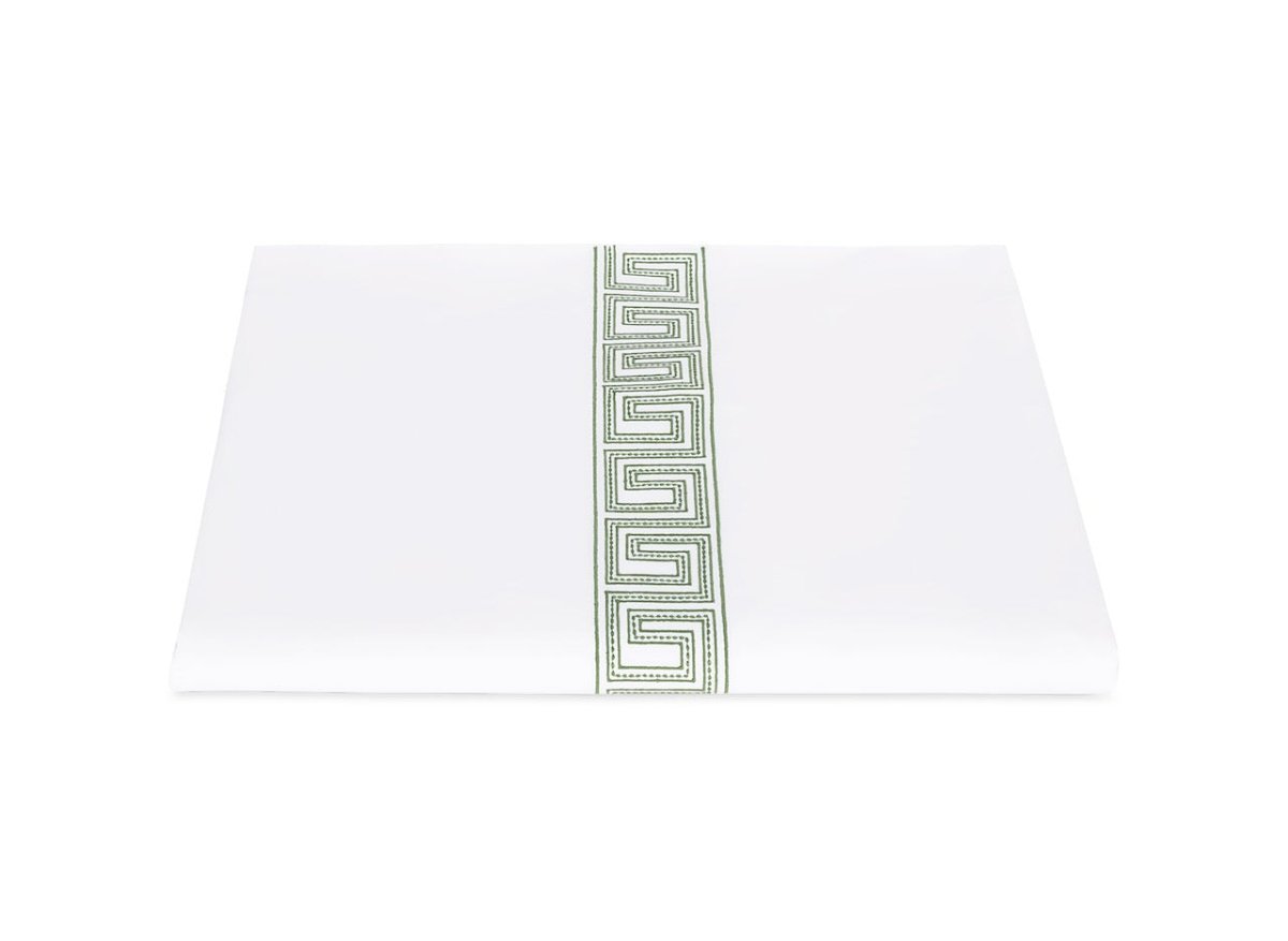 Duvet Cover - Ophelia Clover Bedding by Matouk Schumacher - Greek Key Embroidery