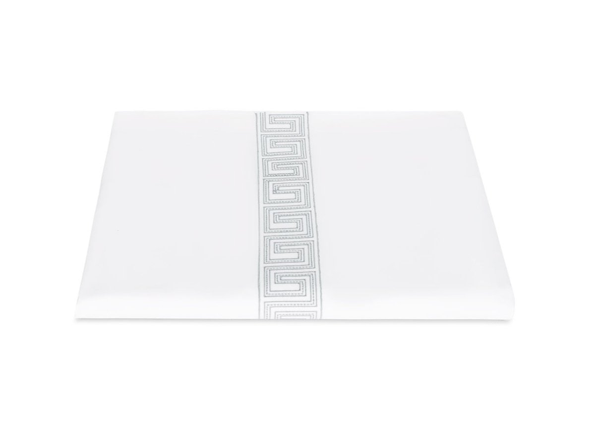 Duvet Cover - Ophelia Red Bedding by Matouk Schumacher - Greek Key Embroidery