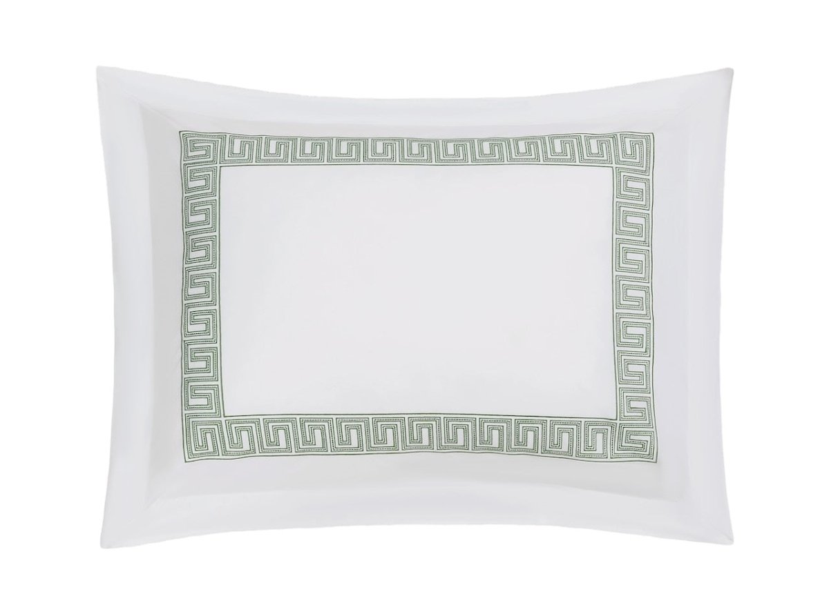 Pillow Sham - Ophelia Clover Bedding by Matouk Schumacher - Greek Key Embroidery