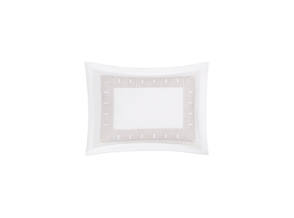 Boudoir Sham - Ophelia Dune Bedding by Matouk Schumacher - Greek Key Embroidery