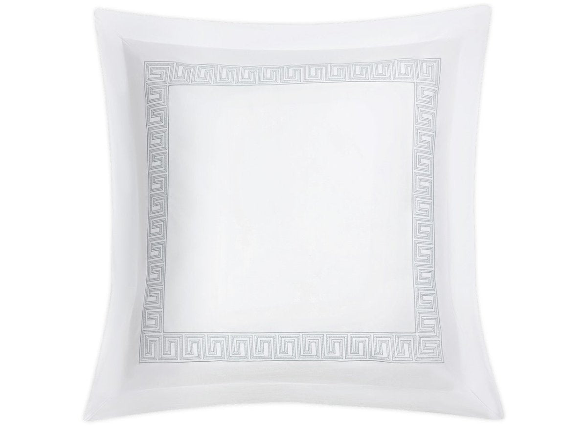 Euro Square Sham - Ophelia Red Bedding by Matouk Schumacher - Greek Key Embroidery