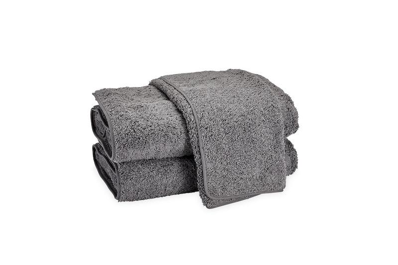 Cairo Bath Towels by Matouk | Smoke Gray with Smoke Gray Trim