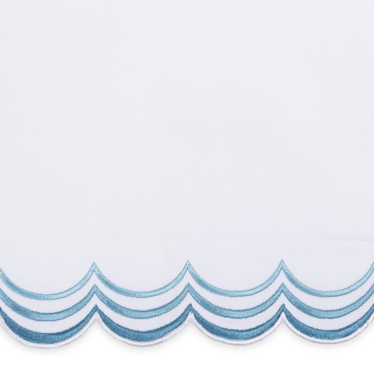 Matouk Stella Bedding Swatch - Hazy Blue Scallop Color - Fig Linens and Home