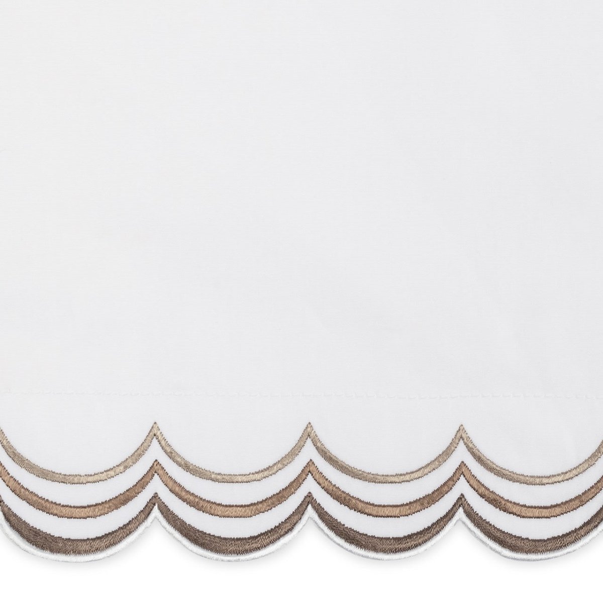 Matouk Stella Bedding Swatch - Mocha Scallop Color - Fig Linens and Home