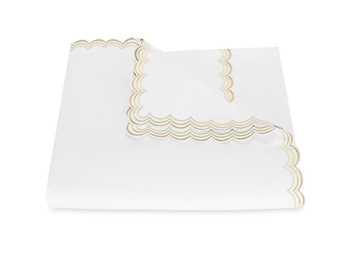 Matouk Stella King Duvet Cover 108 x 96, 2" flange Champagne | Fig Linens and Home