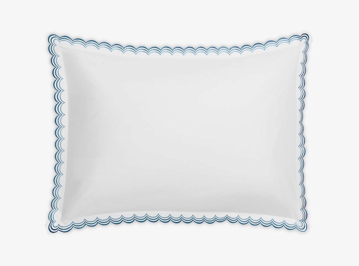 Matouk Stella Standard Sham 21 x 27, 2" flange Hazy Blue | Fig Linens and Home