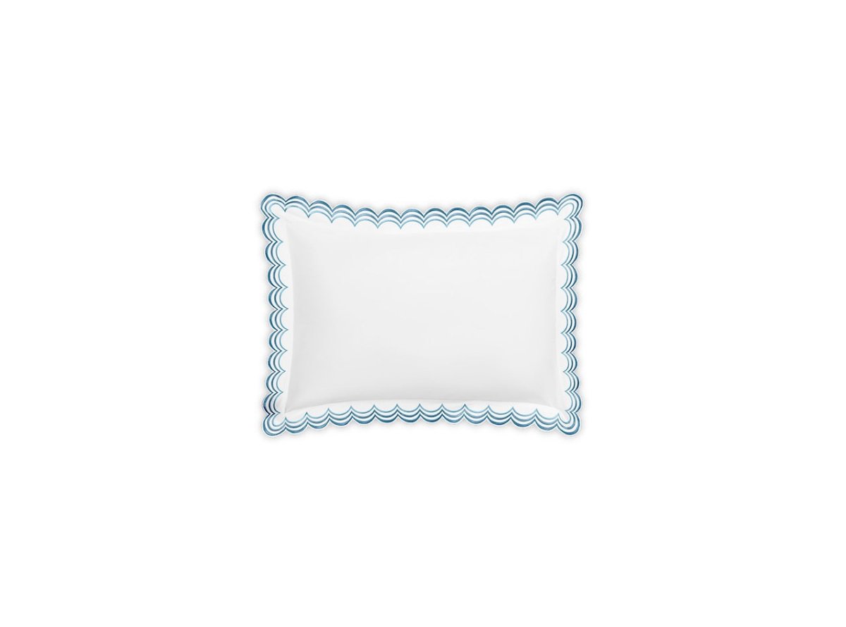 Matouk Stella Boudoir Sham 12 x 16, 1" flange Hazy Blue | Fig Linens and Home