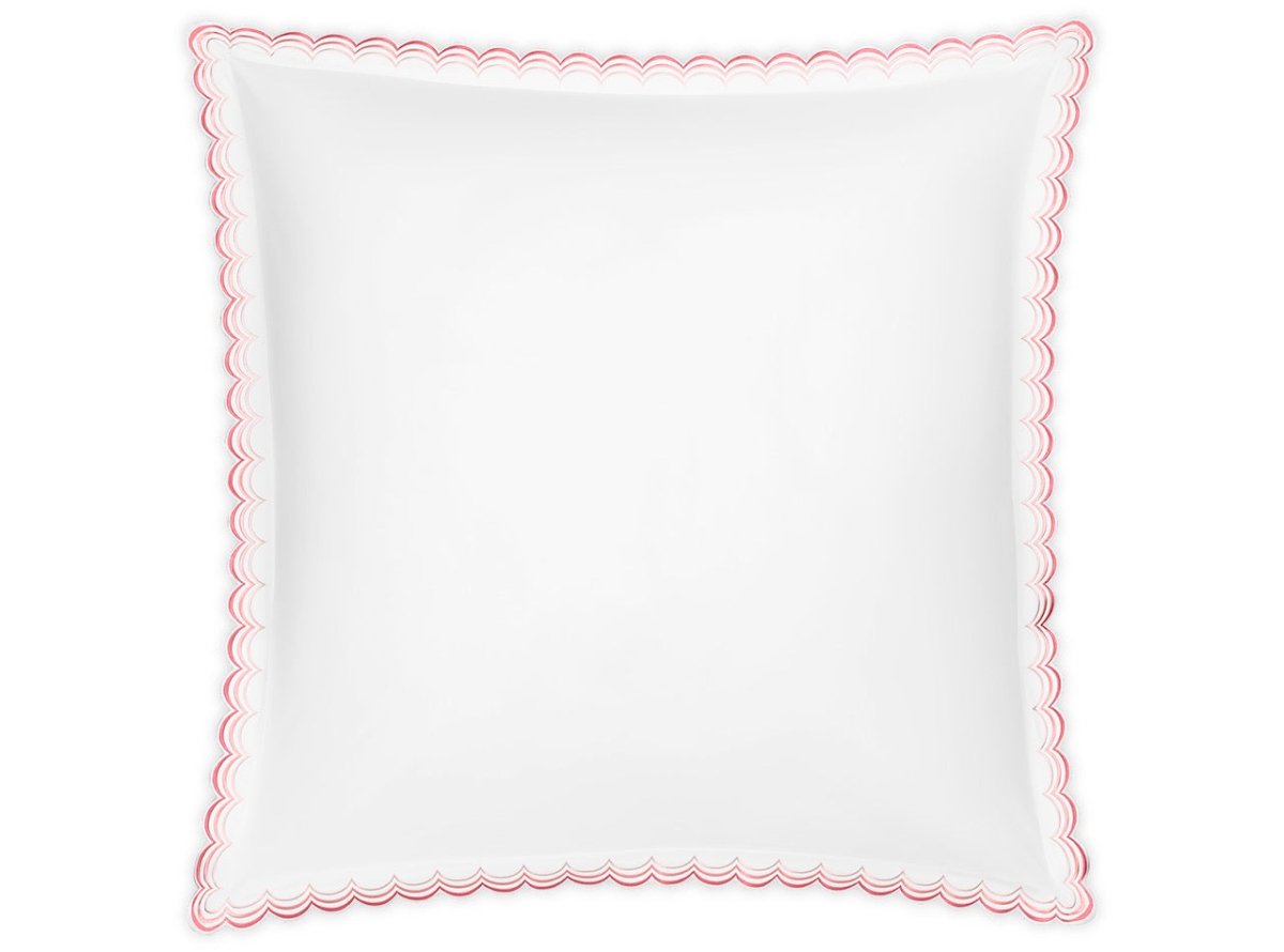 Matouk Stella Euro Sham 27 x 27, 2" flange Pink | Fig Linens and Home