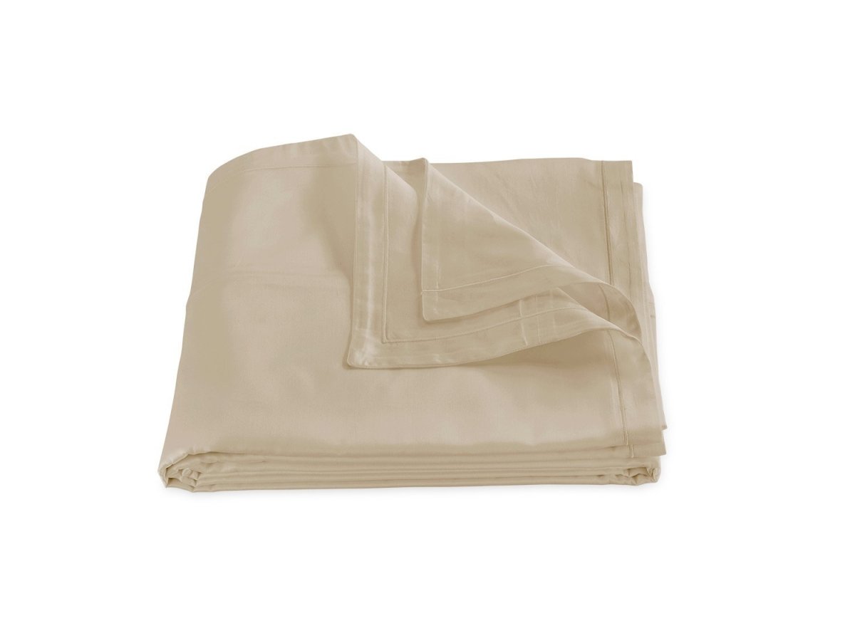 Matouk Duvet Cover - Talita Satin Stitch Champagne - Giza Cotton Bedding at Fig Linens and Home