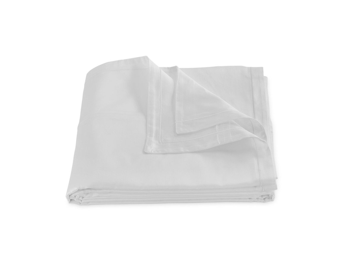 Matouk Duvet Cover - Talita Satin Stitch Silver - Giza Cotton Bedding at Fig Linens and Home