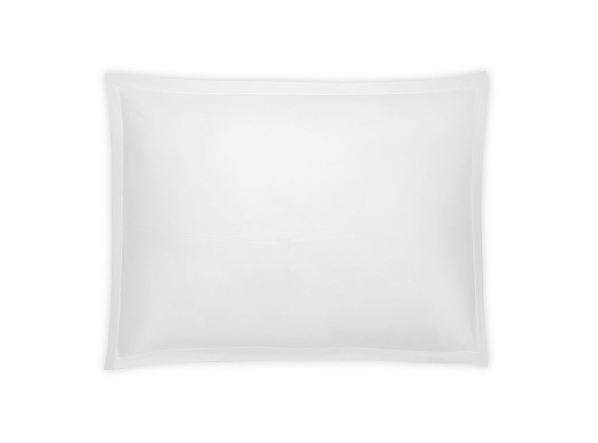 Matouk Pillow Sham - Talita Satin Stitch White - Giza Cotton Bedding at Fig Linens and Home