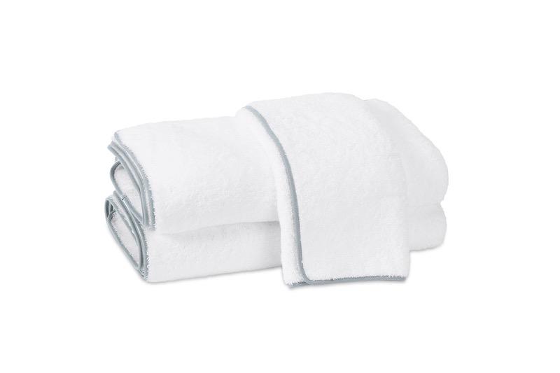 Cairo Bath Towels by Matouk | White with Pool Trim