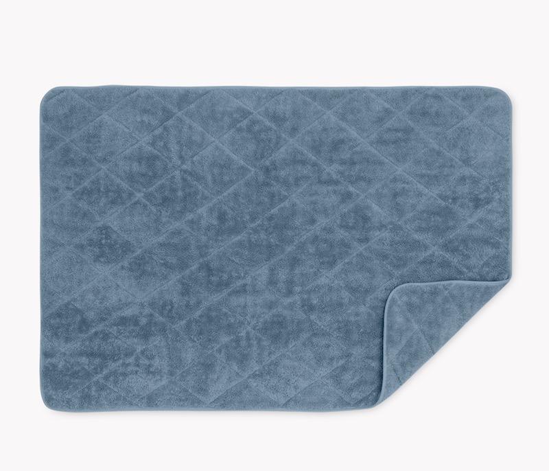 Cairo Quilted Tub Mat by Matouk | Sea with Sea Trim