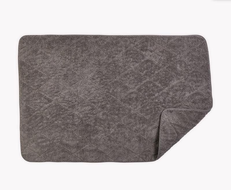 Cairo Quilted Tub Mat by Matouk | Smoke with Smoke Trim